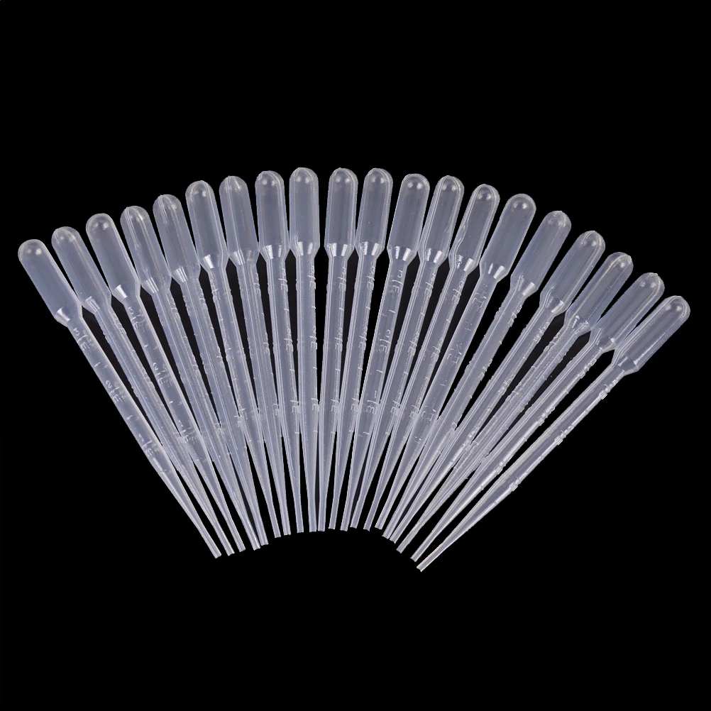 20 Stück Transfer pipetten 3ml transparente Kunststoff pipetten Einweg sichere Pipette Transfer abgestufte Pipetten Labor bedarf Image
