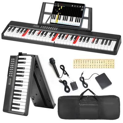 61Keys Portable Keyboard Piano 1000 Tones 150 Demo Songs Folding Electronic Keyboard Piano