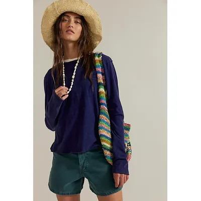 We The Free Nova Long-Sleeve Tee at Free People in Peacoat, Size: XL