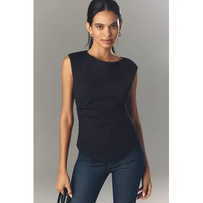 Maeve Short-Sleeve Structured Asymmetrical Top