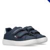 Sneaker TOMMY HILFIGER, Kinder, Gr. 30, blau (blau, weiß), Synthetik, modisch, Schuhe, Klettschuh, Freizeitschuh mit Logoverzierung