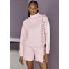 Sweater FRENCH CONNECTION, Damen, Gr. 32/34, rosa, Sweatware, Obermaterial: 60% Baumwolle, 40% Polyester, unifarben, casual, hüftlang, hoch geschlossener Ausschnitt, Langarm, Sweatshirts, besonders softe Qualität