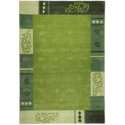 Wollteppich THEKO "Ambadi", grün, B:60cm H:14mm L:90cm, Schurwolle, Teppiche, reine Schurwolle, handgetuftet, mit Bordüre, modern Image