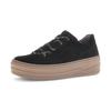 Plateausneaker GABOR, Damen, Gr. 40, schwarz, Veloursleder, unifarben, sportlich, Schuhe, Schnürschuh, Halbschuh, Freizeitschuh mit Best Fitting-Passform