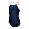 Badeanzug ARENA "GIRL'S ARENA SWIMSUIT LIGHT DROP SOLID für Mädchen", Mädchen, Gr. 110, N-Gr, navy, fluo rot, fluo rot, blau china, Obermaterial: 82% Polyamid, 18% Elasthan. Futter: 100% Polyester, sportlich, Badeanzüge