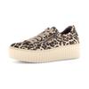 Plateausneaker GABOR, Damen, Gr. 38, braun (leo), Ziegenveloursleder, animal-print, sportlich, Schuhe, Freizeitschuh, Halbschuh, Schnürschuh im trendigen Leo-Look