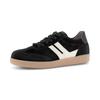 Plateausneaker GABOR, Damen, Gr. 39, schwarz-weiß (schwarz, sanftes weiß), Veloursleder, Glattleder, unifarben mit Farbeinsatz, sportlich, Schuhe, Freizeitschuh, Halbschuh, Schnürschuh mit gepolstertem Schaftrand