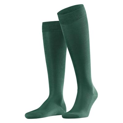 Kniestrümpfe FALKE "Tiago", Herren, Gr. 39-40, grün (hunter grün), Baumwollmischung, unifarben, normal, Socken, mit leichtem Glanz Image