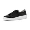 Plateausneaker GABOR, Damen, Gr. 43, schwarz, Kalbsleder, unifarben, sportlich, Schuhe, Freizeitschuh, Halbschuh, Schnürschuh mit zwei Reißverschlüssen
