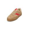 Sneaker MARC O'POLO "aus softem Veloursleder", Damen, Gr. 42, light pure sand, rot, Obermaterial: 100% Leder (Rind), unifarben, Schuhe