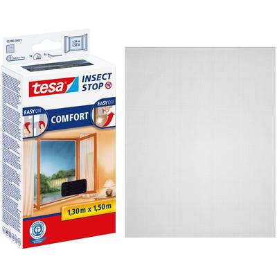 Insektenschutz-Fensterrahmen TESA "Insect Stop Comfort Fliegengitter für Fenster - 1.3 m x 1.5 m", schwarz (rahmen: schwarz gewebe: schwarz), B:130cm H:150cm, Insektenschutzgitter, Insektenschutzgitter - ohne Bohren - zuschneidbar Image