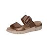 Pantolette CAPRICE "Caprice Pantoletten Leder", Damen, Gr. 38, grau (taupe), Leder, casual, Schuhe