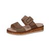 Pantolette CAPRICE "Caprice Pantoletten Veloursleder", Damen, Gr. 37, grau (taupe), Veloursleder, casual, Schuhe