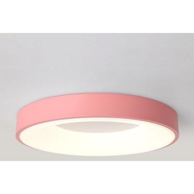 Wottes - led Deckenleuchte Rund Deckenlampe Metall Acryl Pendelleuchte Rosa 18W Ø30CM für Küche Image