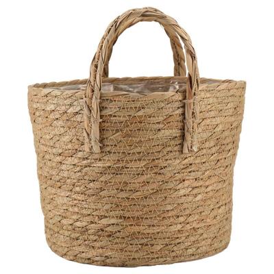 Tlily - Blumentöpfe Seegras Pflanzer Korb Blumentopf Abdeckung Woven Container Vase Wicker Müll Image