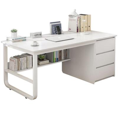 Rebiko - Weißes Computer-Schreibtisch mit 3 Regalen Image