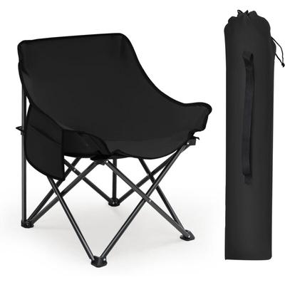 Campingstuhl Faltbar Klappstuhl bis 100kg Angelstuhl Outdoorstuhl, Schwarz - Sunula Image