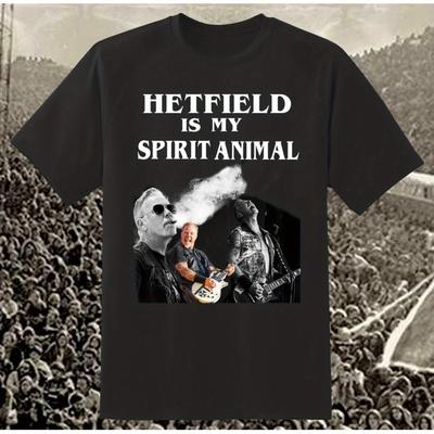 TEMU Men's Hetfield Is My Graphic T-shirt - Handmade Casual Short Sleeve Round Neck Tee For Concerts, Festivals & Casual Attire, Concert Clothing, Image