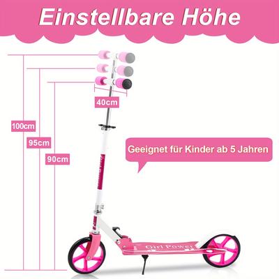 TEMU Folding Scooter With , 205mm Kick Scooter And 3 Height Adjustable, From Image