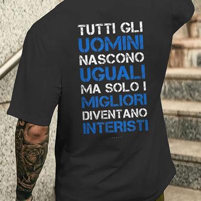 TEMU Football Iter Gift Nice For Man Fan Mens T-shirt With Back Print Extremely Simple, Essential, Fashionable, Versatile, Trendy, Back Printed Mens Casual T-shirt, Fathers Day Gift Image