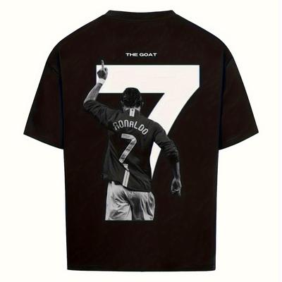 TEMU Men's Round Neck Short Sleeves Tshirt, Comfortable Sporty Round Neck, Short Sleeves, Ideal For All Team Sports Fans 22g, Pure, Heat Transfer Printed Tshirt Image