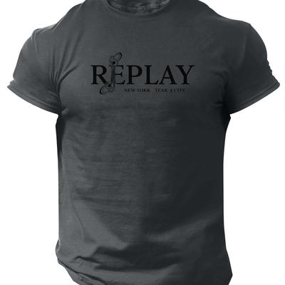 "TEMU Men's "" Graphic T-shirt - New , New Design, Casual Short Sleeve Crew Neck Tee For , Lightweight Polyester Blend, Machine Washable, Everyday Tshirt | Print Shirt | Medium Elasticity" Image