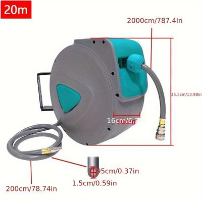 TEMU Compressed Air Hose Reel Automatic 10/20m 1/4 Inch Connection Hose Reel Wall Hose Holder Hose Reel Automatic Compressed Air Hose Reel For Car Repair Stations Grey Image