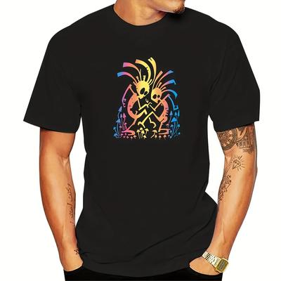 TEMU Mushroom People Men T Shirt Uv Blacklight Psy Rave Club Goa T-shirt Mens Short Sleeve Hot Image