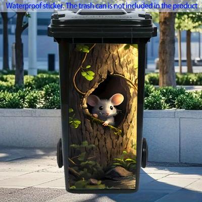 TEMU 2d Flat - 3pcs 2d Flat Decals, Easy To Apply, Durable And High-quality, Moisture-proof Stickers - Suitable For Outdoor Trash Can Decoration, Wall And Kitchen Decoration Stickers, Home Decoration Image