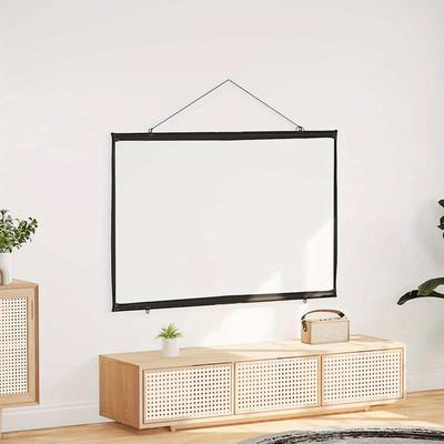 TEMU 72 - Inch 16:9 Wall - Hanging Projector Screen, Suitable For Home Spaces, Easy To Wall - Mount, The Classic 16:9 Ratio A New Big - Screen , , Polyester Material, Classrooms And Presentations Image