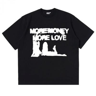 "TEMU Men's Cotton Y2k Hip Hop T-shirt - Vintage Harajuku Streetwear With " " Graphic, Black Short Sleeve Crewneck Tee For Casual Wear" Image