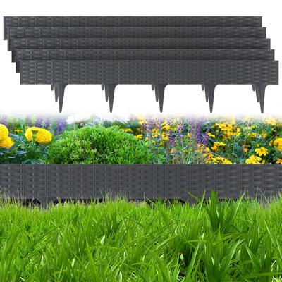 TEMU 5m - 50 M Lawn Edging Rattan Look , Mowing Edging Path Edging Plants Bed Edging Flexible Diy 5 - 50pcs Image