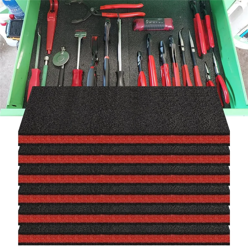 A88E-6Pcs boîte à outils mousse, Inserts en mousse pour étuis, doublure de boîte à outils feuilles de mousse d'outils en polyéthylène, organisateur et ombre d'outils de stockage