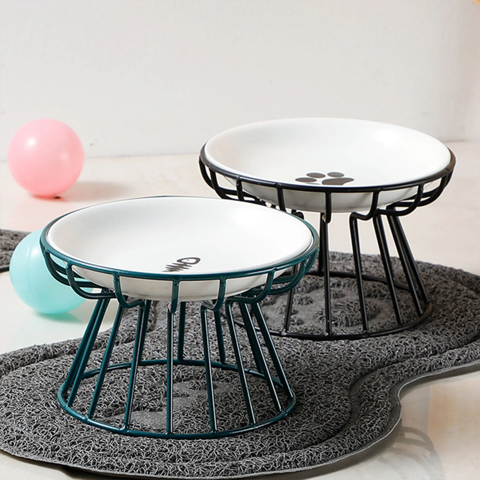Bol de nourriture en céramique pour chat, 1 pièce, large et sûr pour animaux de compagnie, bols de nourriture d'eau, plat peu profond antidérapant pour chaton, chiot, alimentation en eau
