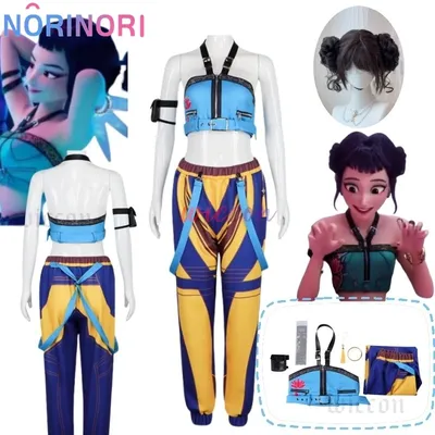 2025 Dämonenjäger Huntrix Zoey Cosplay KPOP Mädchen Gruppe Tänzerin Cosplay Bunte Uniform Halloween Party Sexy Outfit für Frau Image