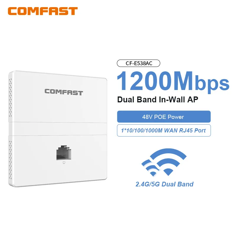 Comfast 2,4G/5,8G1200M Gigabit Wireless In-Wall AP 48V POE Power RJ45 Port Mu-Mimo Access Point für Hotel Home Indoor AP Route Image