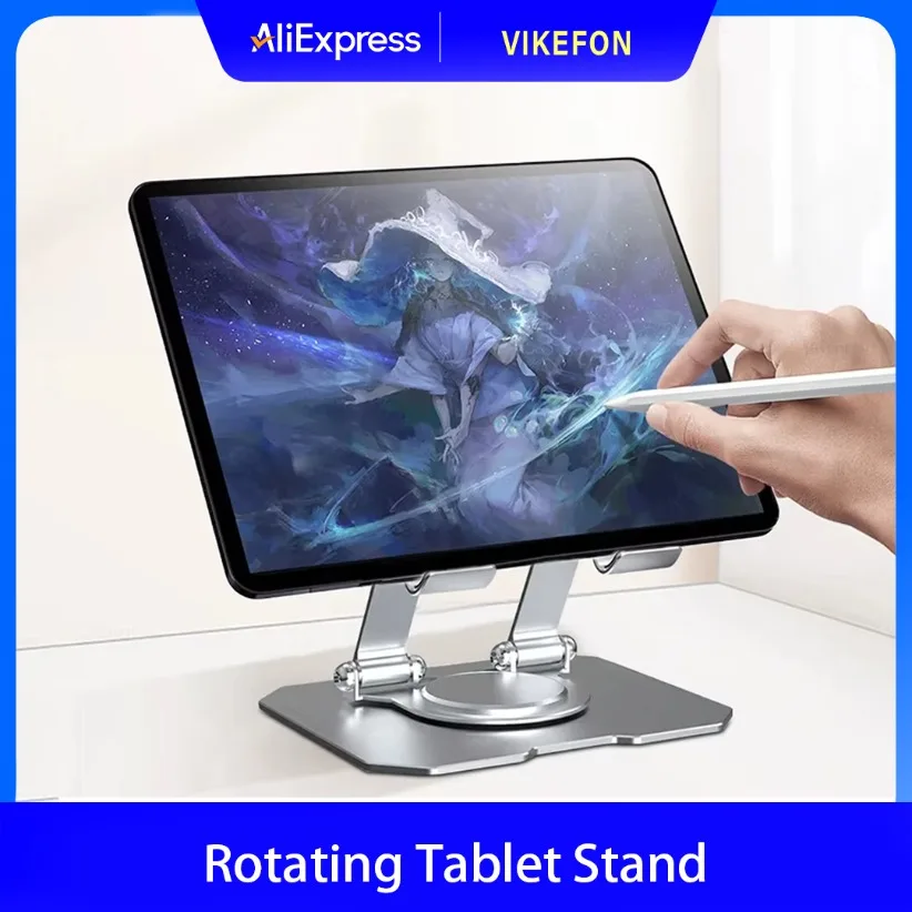 Tablet-Halterung aus Kohlenstoffstahl mit 360° ° Rotation verstellbarer Ständer für iPad Pro Air Mini Handy-Schreibtischhalterung 4-16 Zoll Image