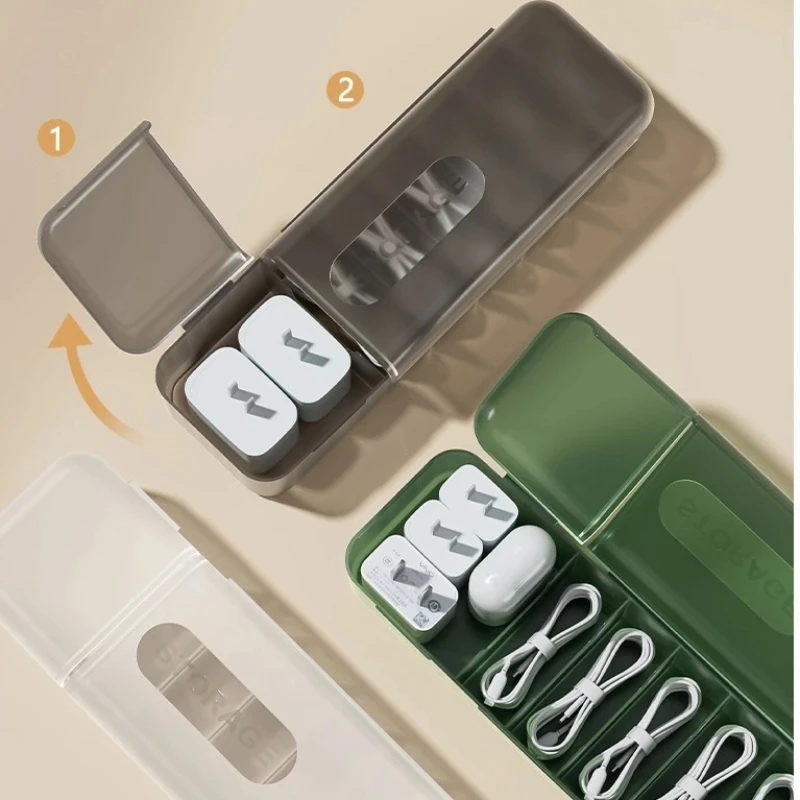 Desktop-Kabelmanagementbox Aufbewahrungsbox für elektronische Kabel Aufbewahrungsbox für Heimcomputerzubehör Image