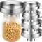 1/2 stücke Multi-funktion Breite Öffnung Trichter Edelstahl Flüssigkeit Trichter mit Griff Marmelade Salat Dressing Filter Hause küche Gadgets