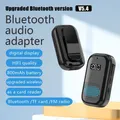 Adattatore LED Bluetooth 5.4 per cuffie e altoparlanti musicali per auto Ricevitore trasmettitore audio wireless AUX da 3,5 mm Scheda FM TF da 800 mAh