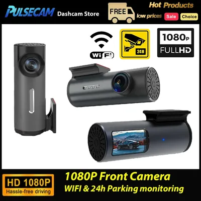 PULSECAM 1080P WiFi Car Recorder APP Control Mini Front DVR Car Driving Video Recorder Loop Recording 24H Parking Mode g Sensor