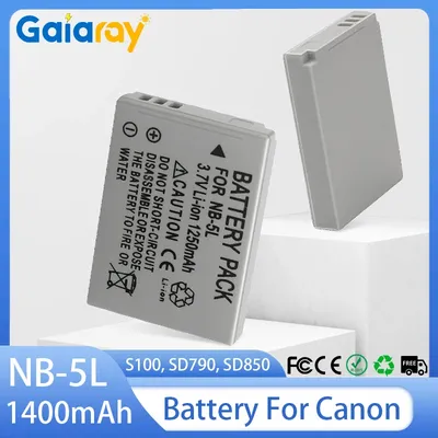 NB-5L NB-5LH Battery 1400mAh Li-ion Rechargeable Battery For Canon Powershot S100, S110, SD700, SD790, SD850,SD900 IS Camera