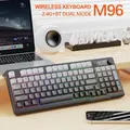Tastiera wireless con display digitale a batteria M96, connessione doppia modalità Bluetooth, manopola multimediale, luce colorata, PC notebook