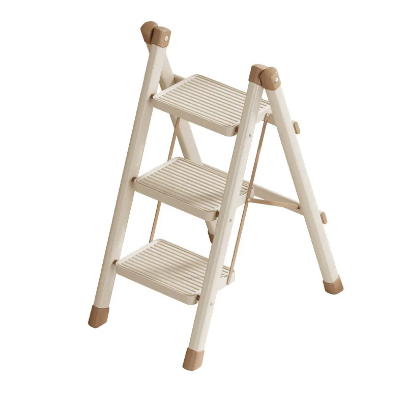 2-3 Stufen Klappleiter Stuhl Kohlenstoffstahl Hochfester Küchen-Tritthocker Multifunktions-Aufbewahrungsregal Blumentopfständer Image