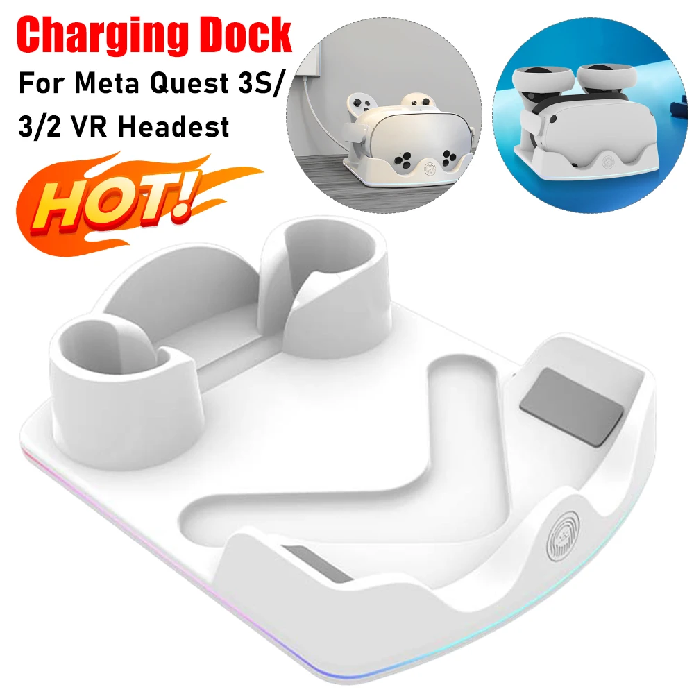 Für Meta Quest 3S/3/2 VR Headset Controller Lade Dock Ladestation Schnelle Lade Dock für Meta Quest 3S/3/2 VR Headset Image