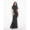 2025 frauen Sommer Promi Sexy Kurzarm O Neck Diamanten Perlen Schwarz Kleid Elegante Abend Party Club Vestido