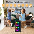 MOKiN Altoparlante wireless con luce RGB a funzioni multiple con cavo di ricarica Supporto disco U Scheda AUX TF Riproduzione musicale per computer