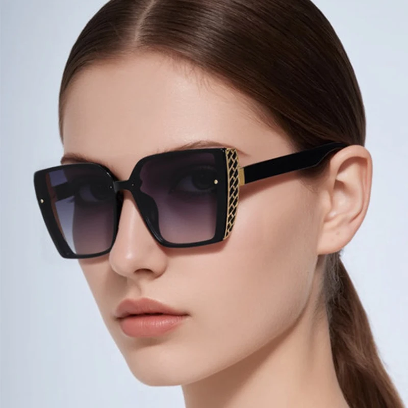 Neue modische Sonnenbrille mit großem Rahmen für Damen mit High-End-Sonnenbrille, trendige, personalisierte Street Shot Square-Sonnenbrille 1033 Image
