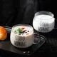 350ml Letter Printed Creative Transparent Glass Coffee Mug Tea Cup Drinks Dessert Breakfast Milk Cup Glass Mugs Handle Drinkware
