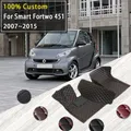 Tappetini per auto per Smart Fortwo 451 2007 ~ 2015 2 posti Tappeti impermeabili Tappeti Set completo Accessori per interni auto 2013 2014